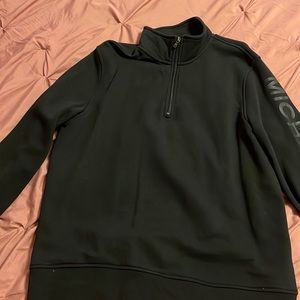 Mk quarter zip black logo hoodie